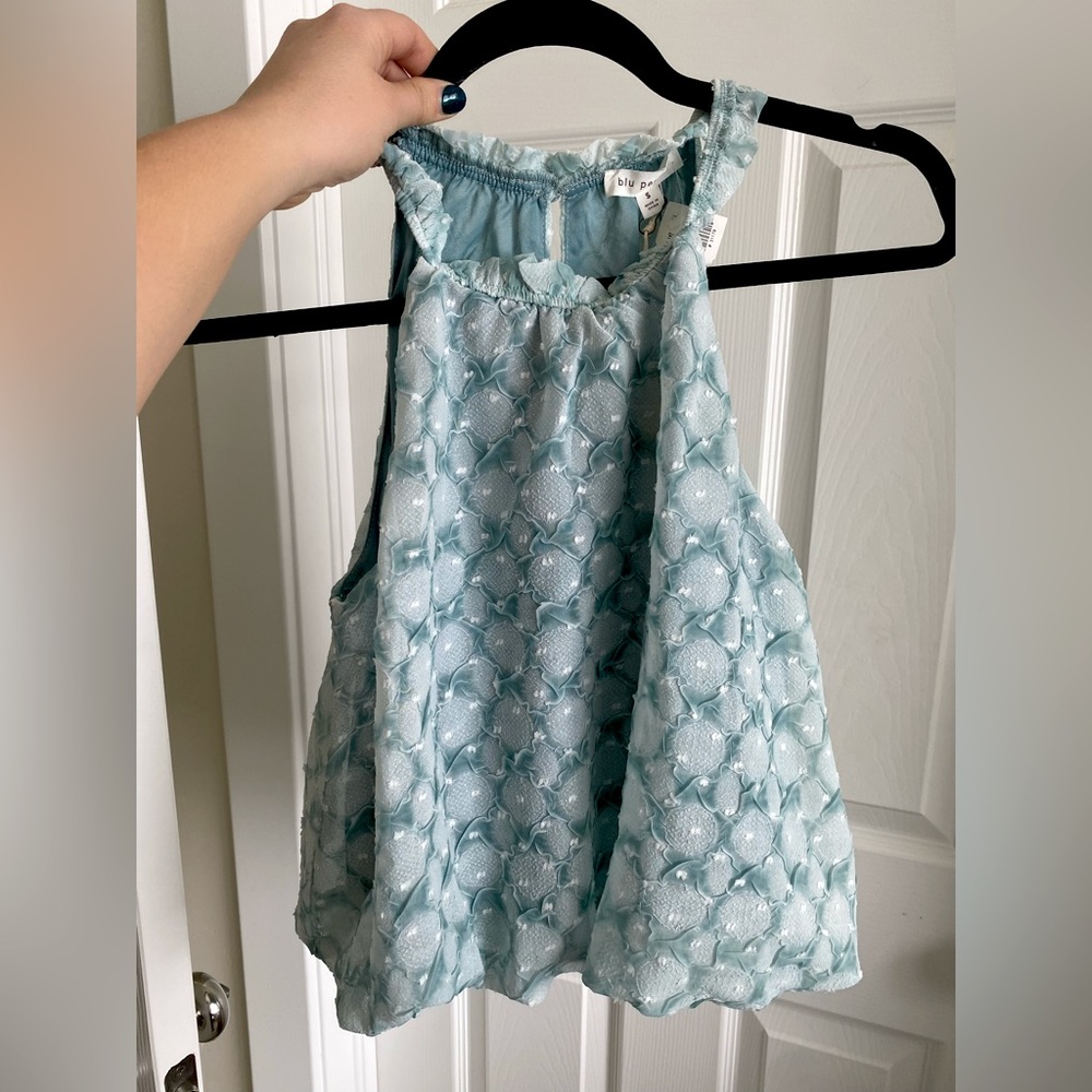 Blue crop blouse